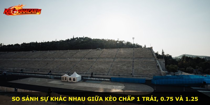 So sánh sự khác nhau giữa kèo chấp 1 trái, 0.75 và 1.25